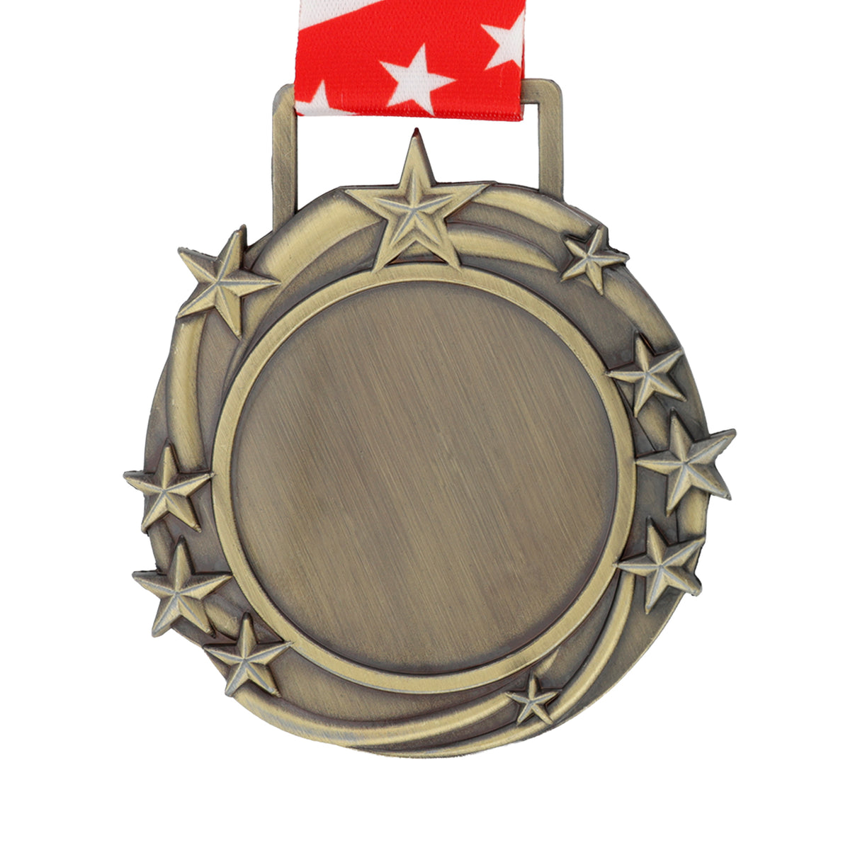 Med26 3.25" Blank Star Medal Antique Bronze&Red/White/Blue