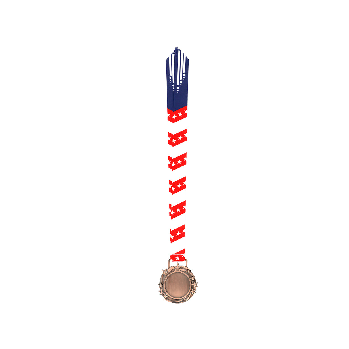 Med26 3.25" Blank Star Medal Antique Copper&Red/White/Blue