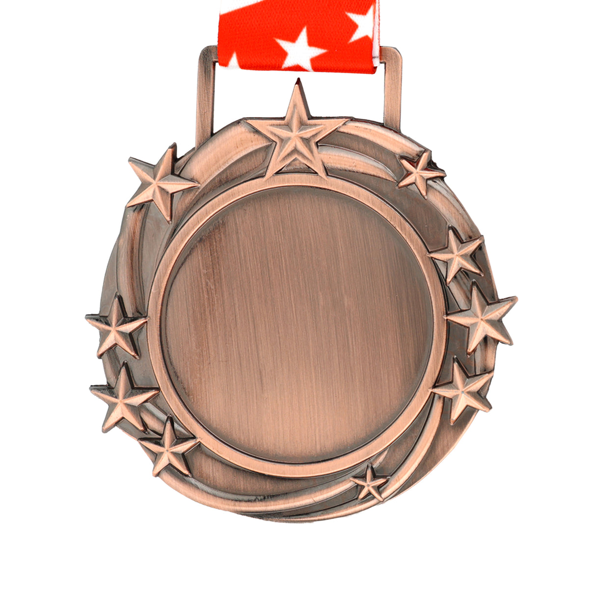 Med26 3.25" Blank Star Medal Antique Copper&Red/White/Blue
