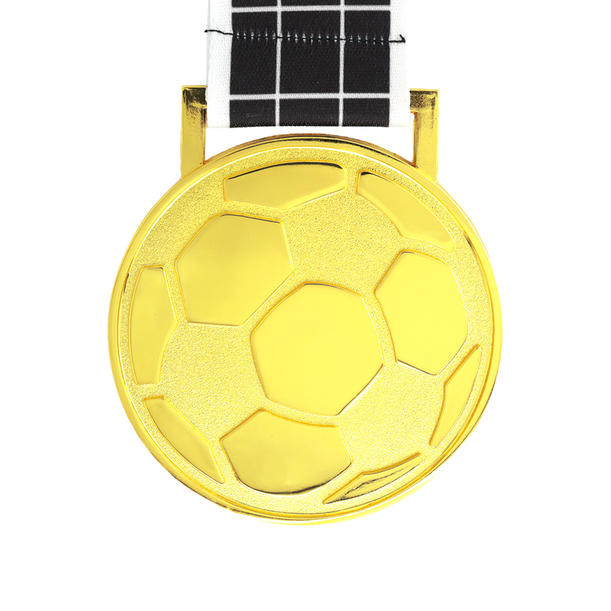 MED27 3'' Gold/Black&White Soccer Medal