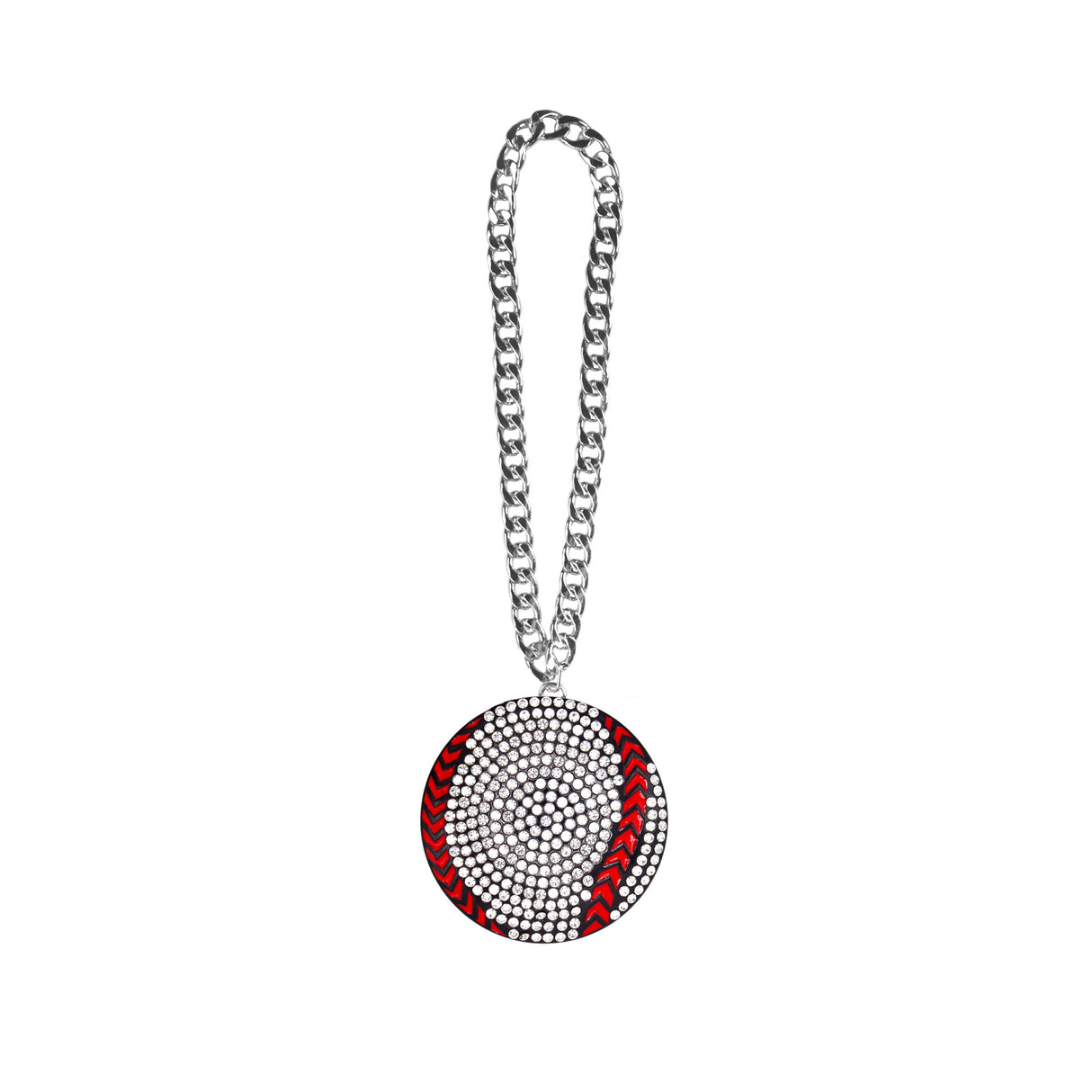 Baseball/Softball Stone Chain Black/Clear/Red