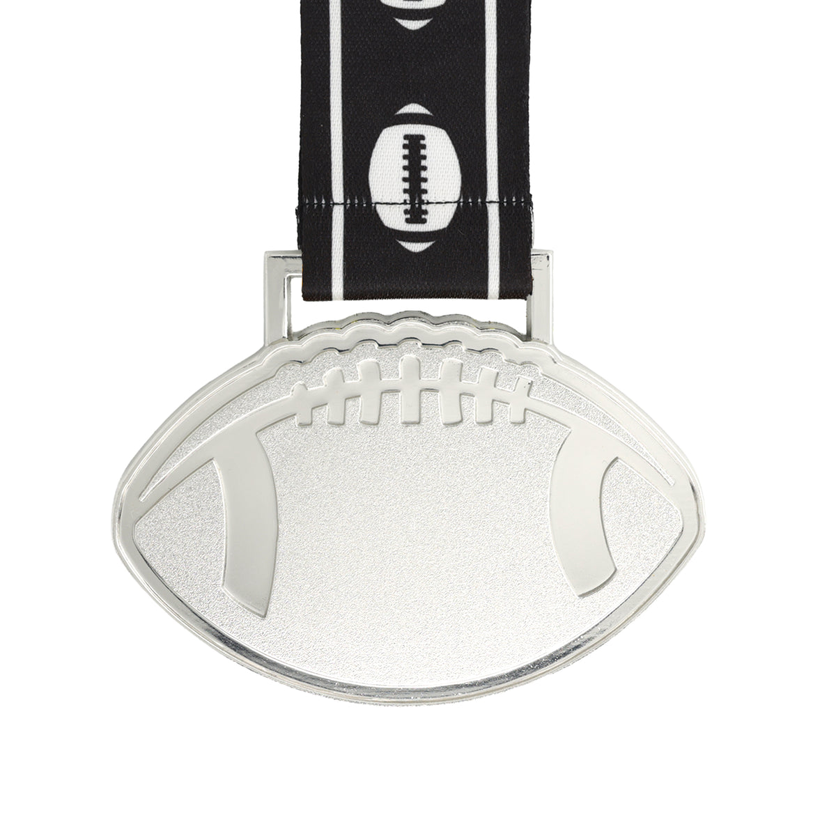 MED27 4'' Silver/Black&White Football Medal