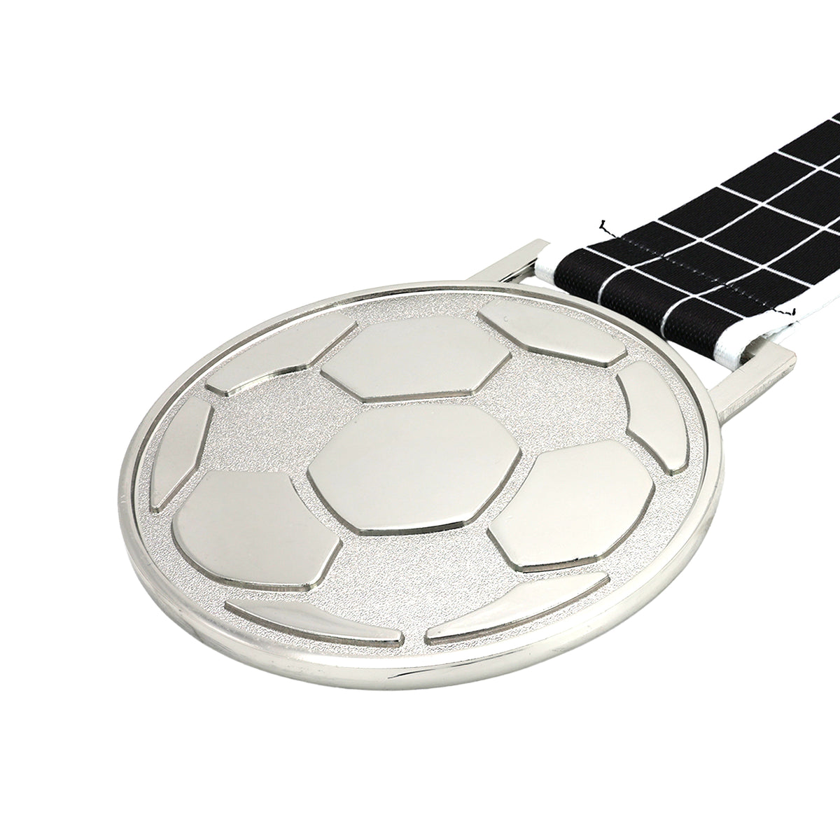 MED27 3'' Silver/Black&White Soccer Medal