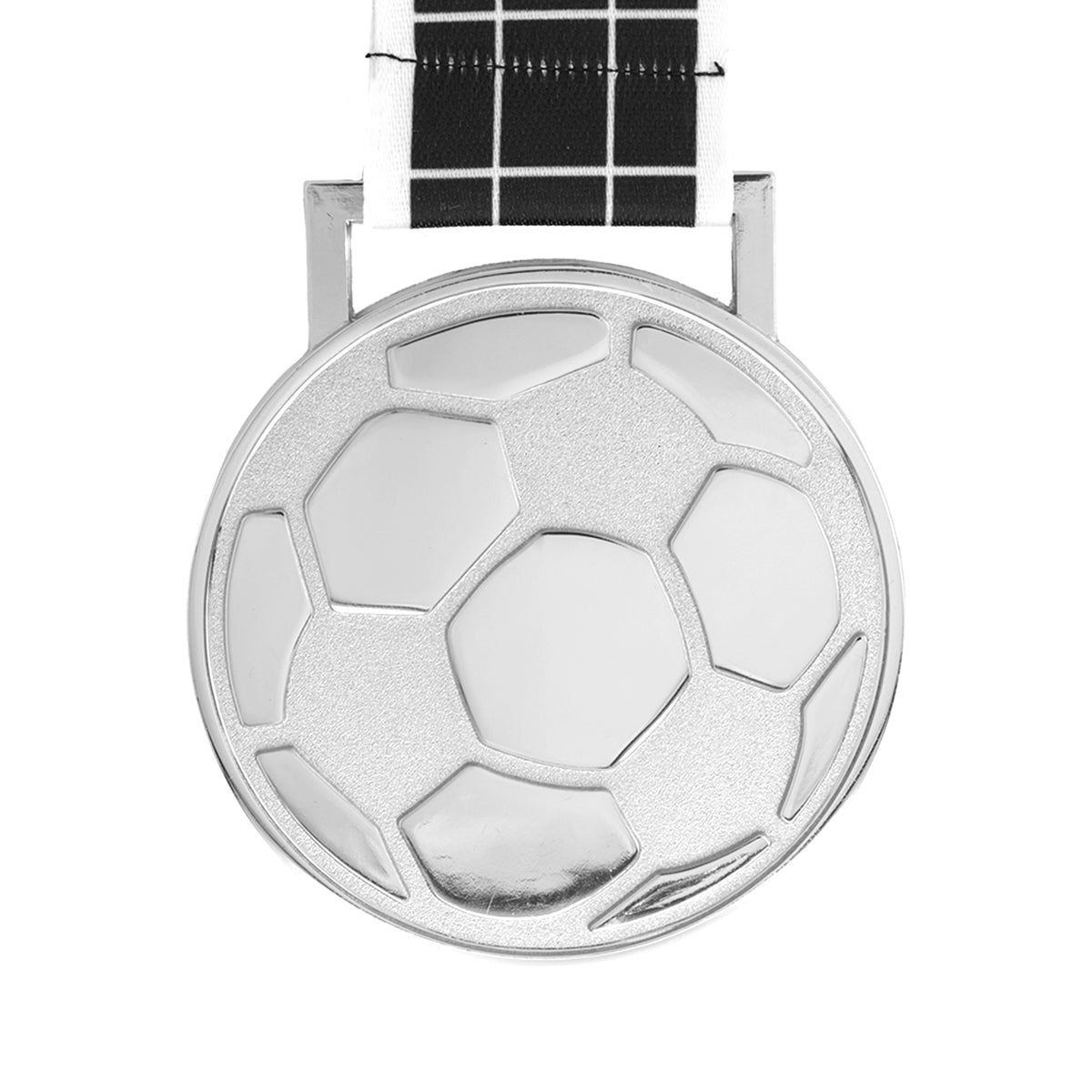 MED27 3'' Silver/Black&White Soccer Medal