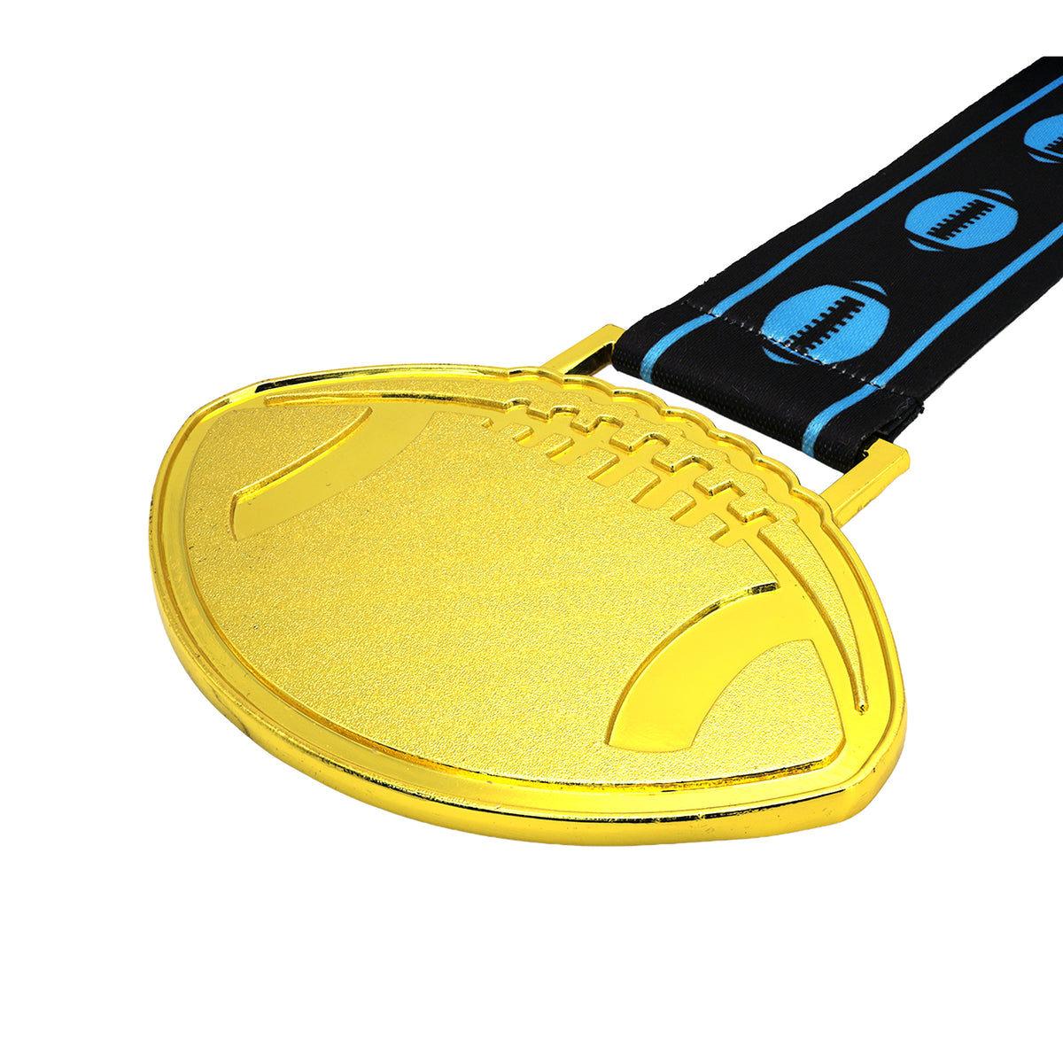 MED27 4'' Gold/Black&Blue Football Medal