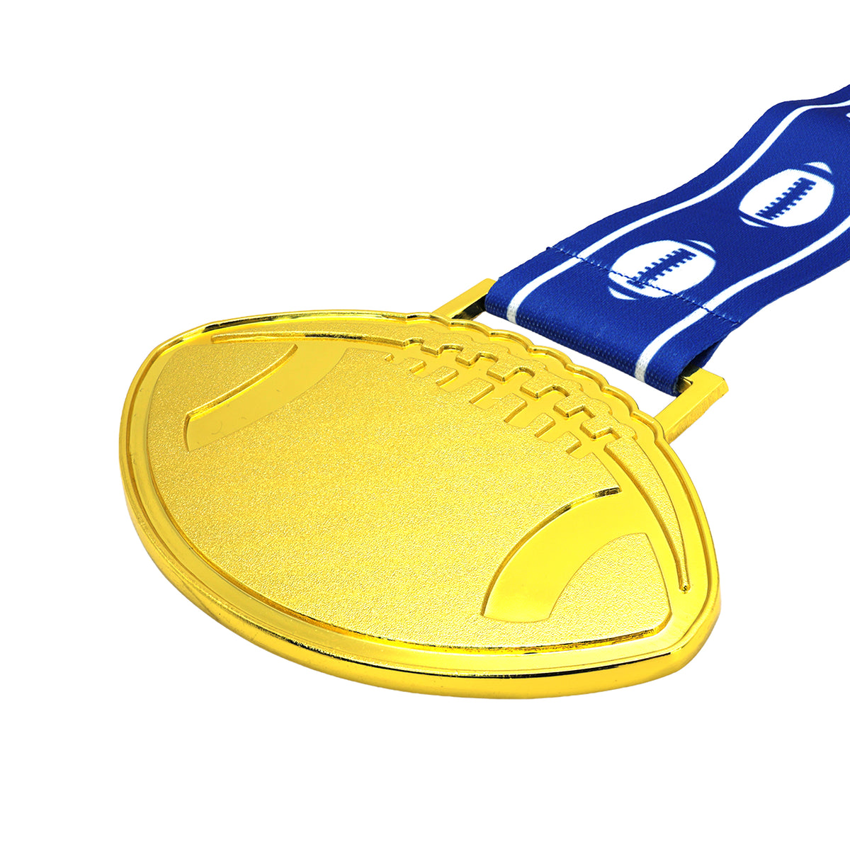 MED27 4'' Gold/Blue&White Football Medal