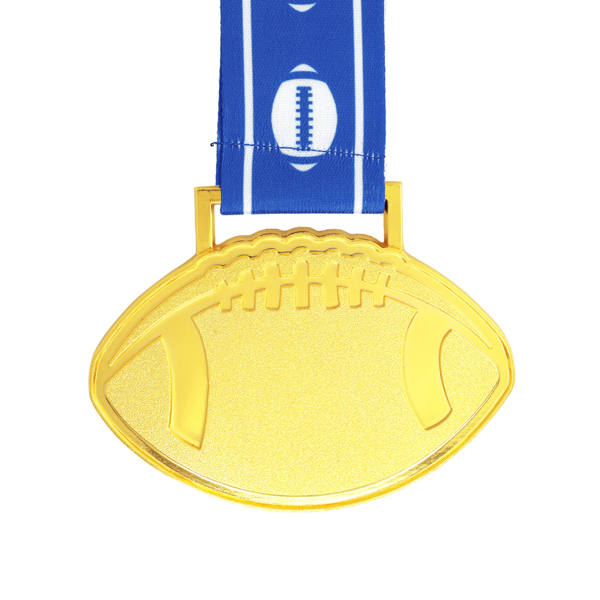 MED27 4'' Gold/Blue&White Football Medal
