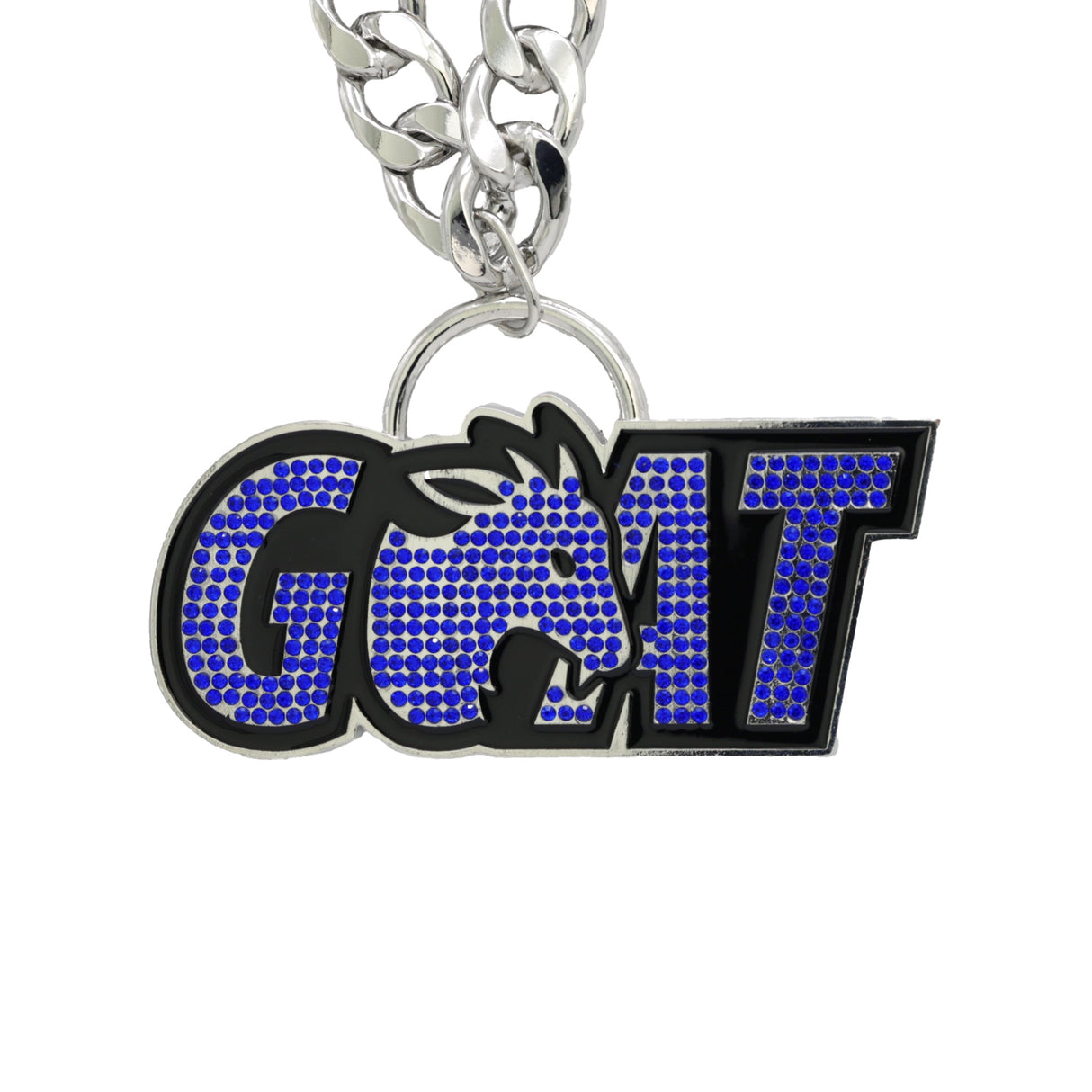 Goat Stone Chain Silver&Blue