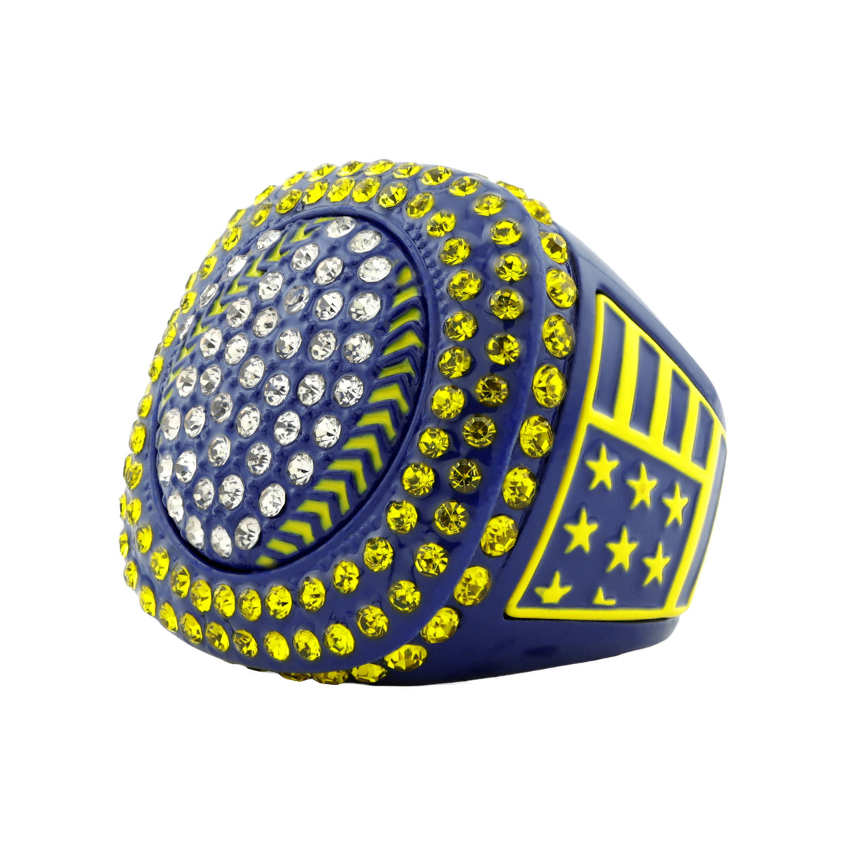 GEN25A Blue&Yellow All Stones Ring