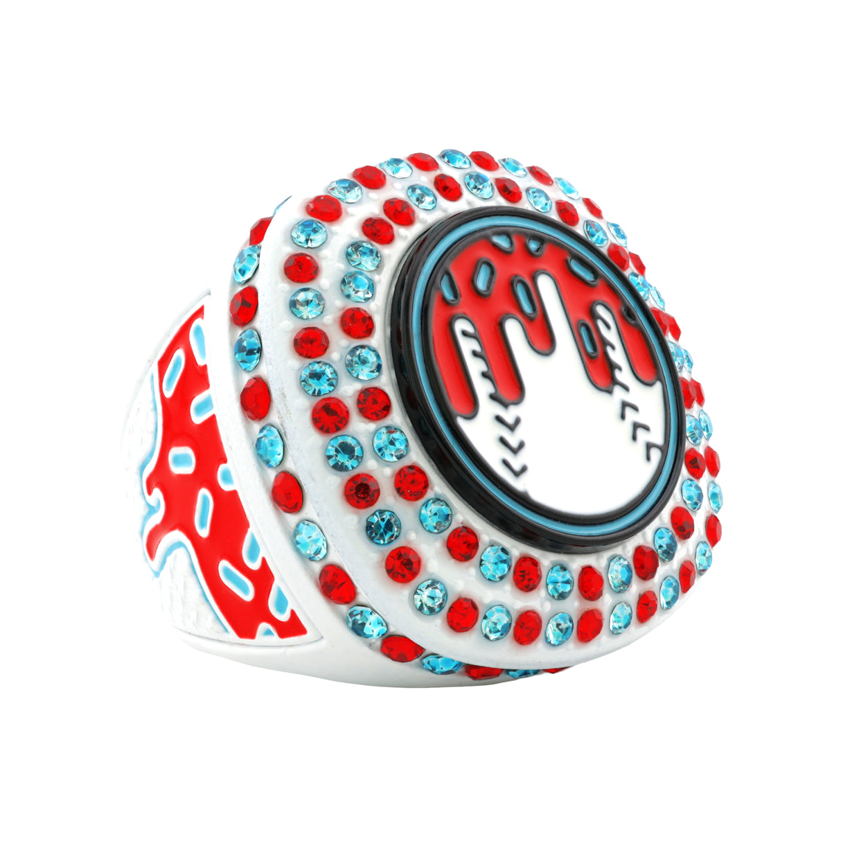 GEN27 Drip Baseball White Candy All Stones Ring