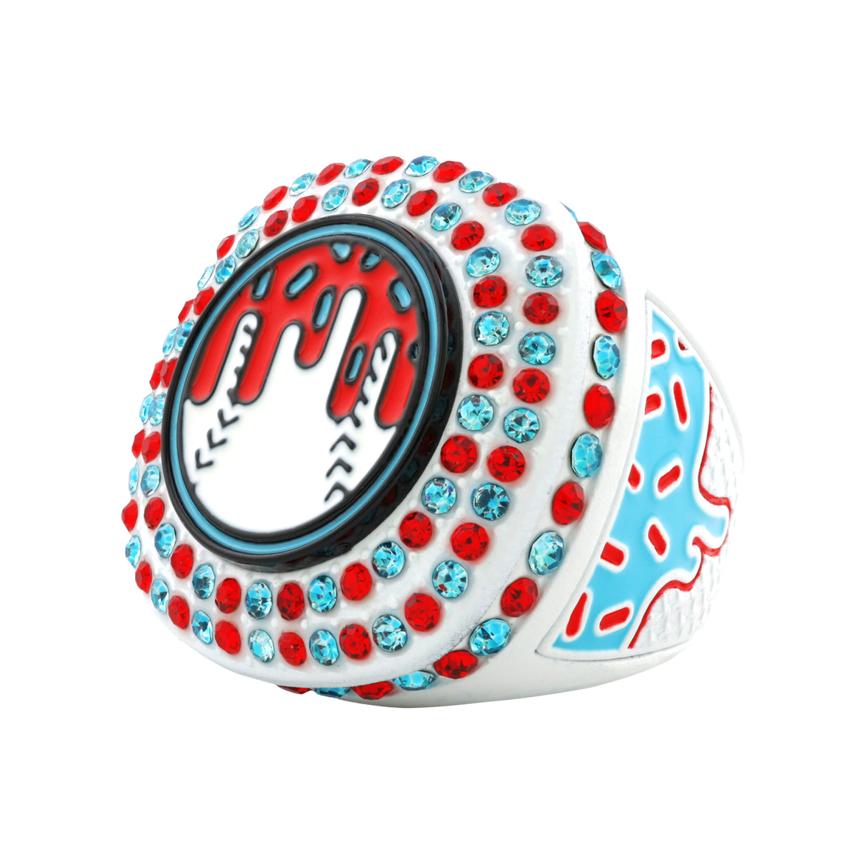 GEN27 Drip Baseball White Candy All Stones Ring