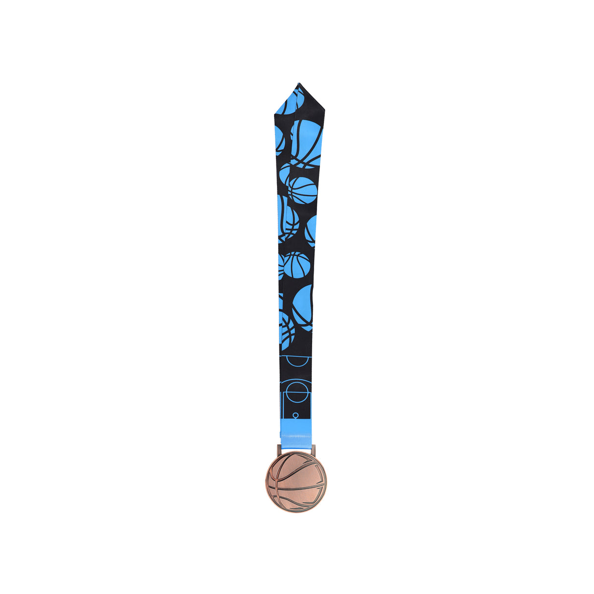 MED27 Basketball Medal - Antique Copper&Blue