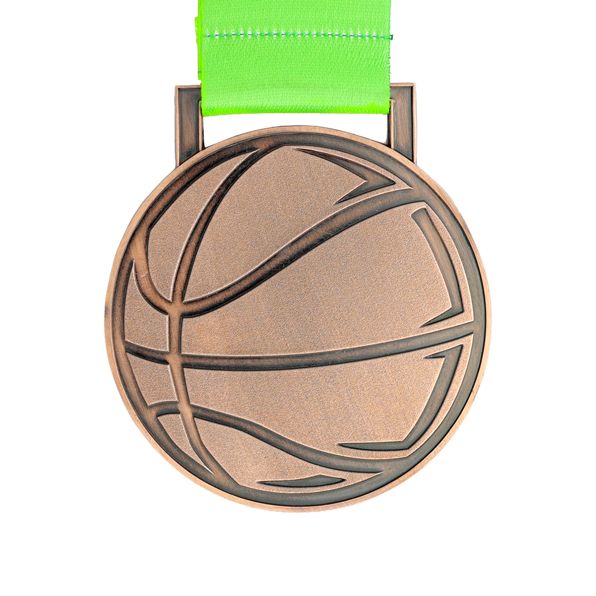 MED27 Basketball Medal - Antique Copper&Green