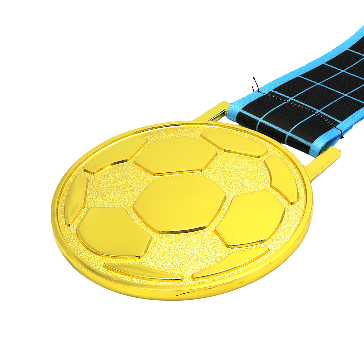 MED27 3'' Gold/Black&Blue Soccer Medal