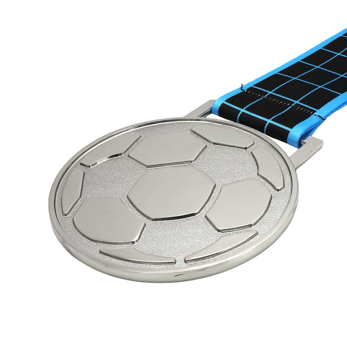 MED27 3'' Silver/Black&Blue Soccer Medal