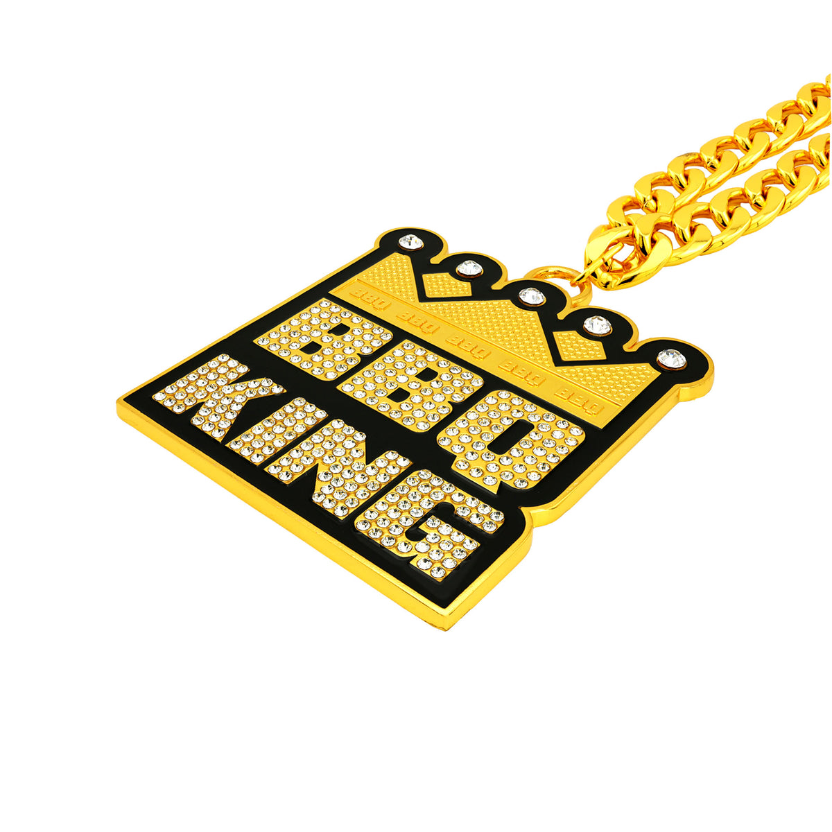 BBQ King Stone Chain Gold&Clear
