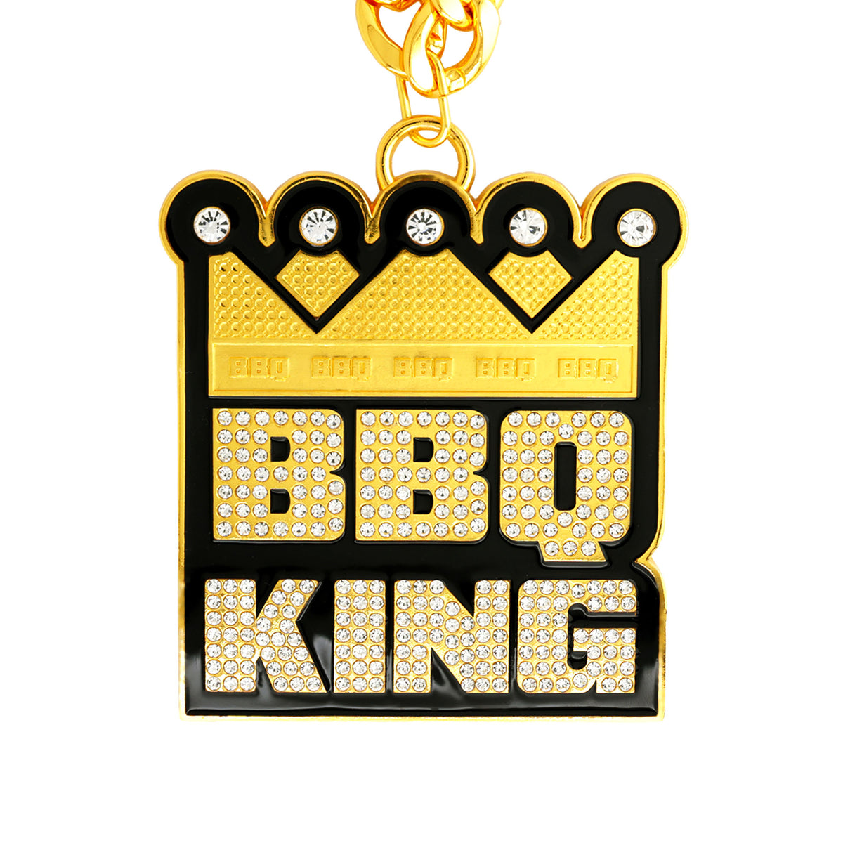 BBQ King Stone Chain Gold&Clear