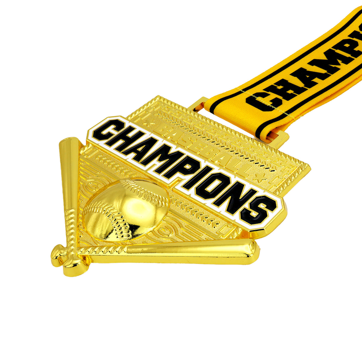 MED26 4'' Baseball Gold&Yellow Champions Medal