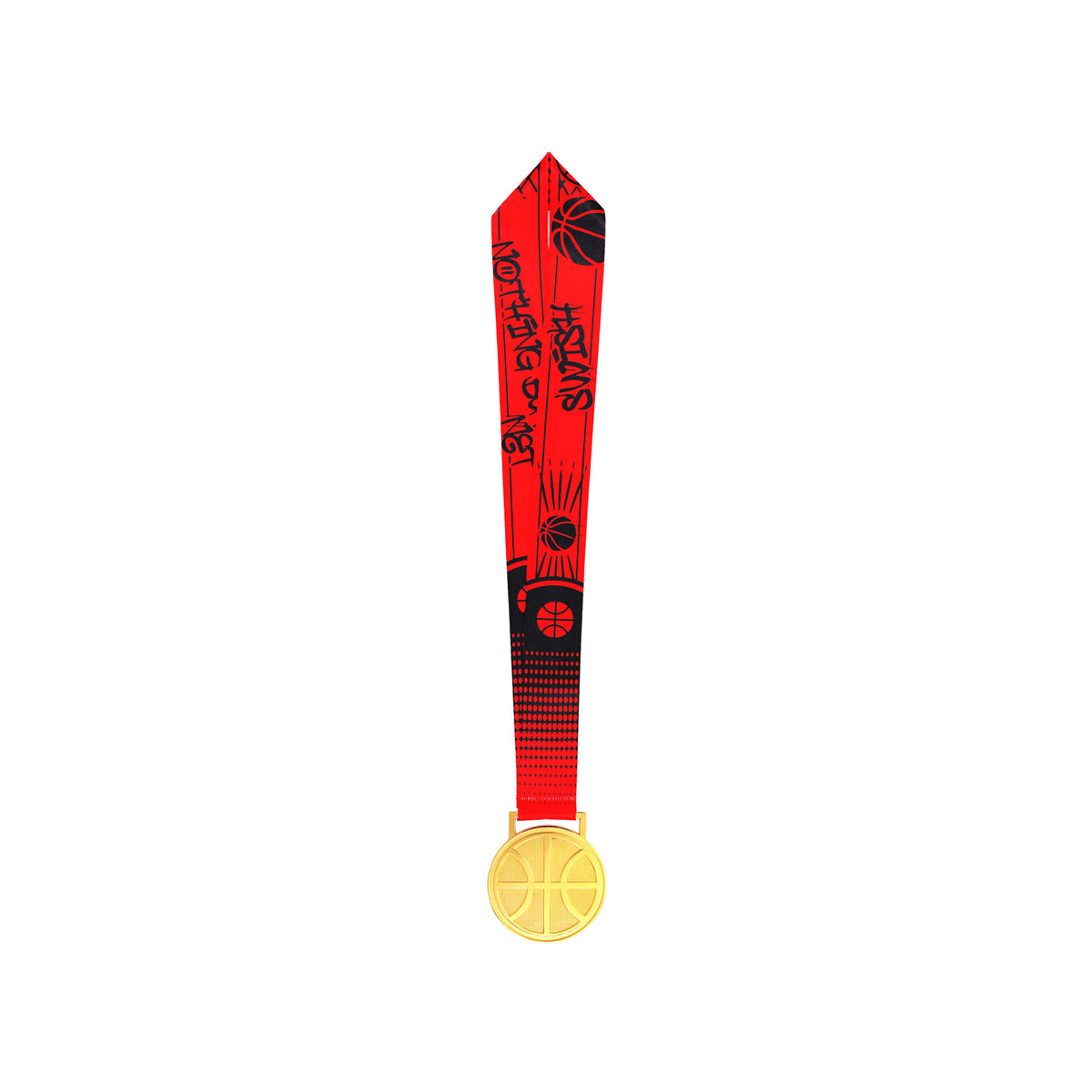 MED27 3'' Gold/Red&Black Basketball Medal