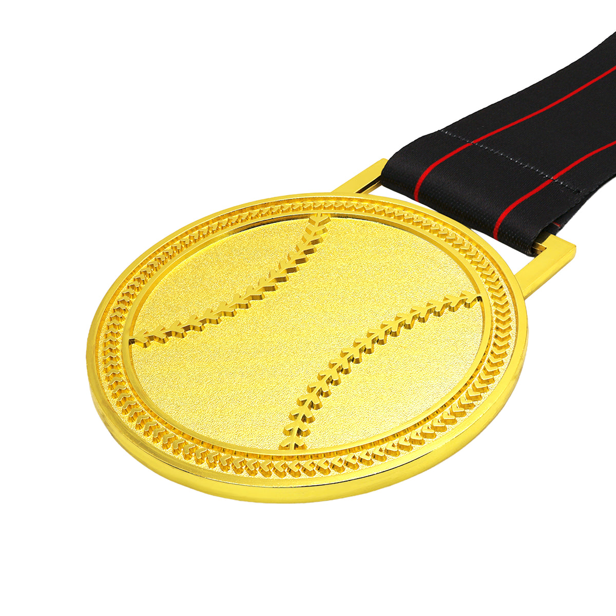 MED27 3'' Gold/Black&Red Baseball Medal