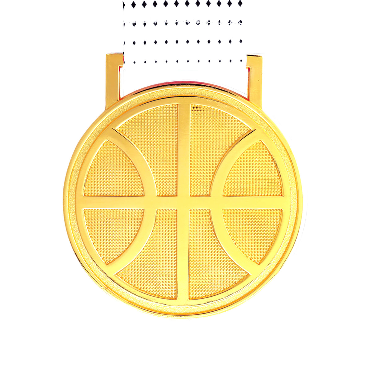 MED27 3'' Gold/White&Black Basketball Medal