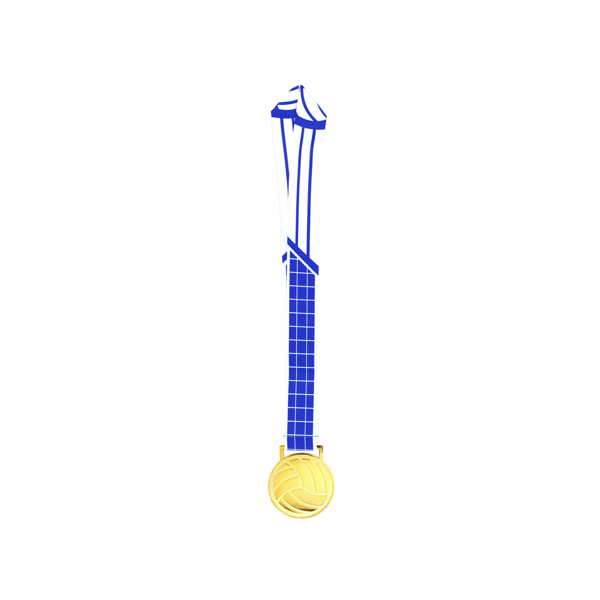 MED27 3'' Gold/Blue&White Volleyball Medal