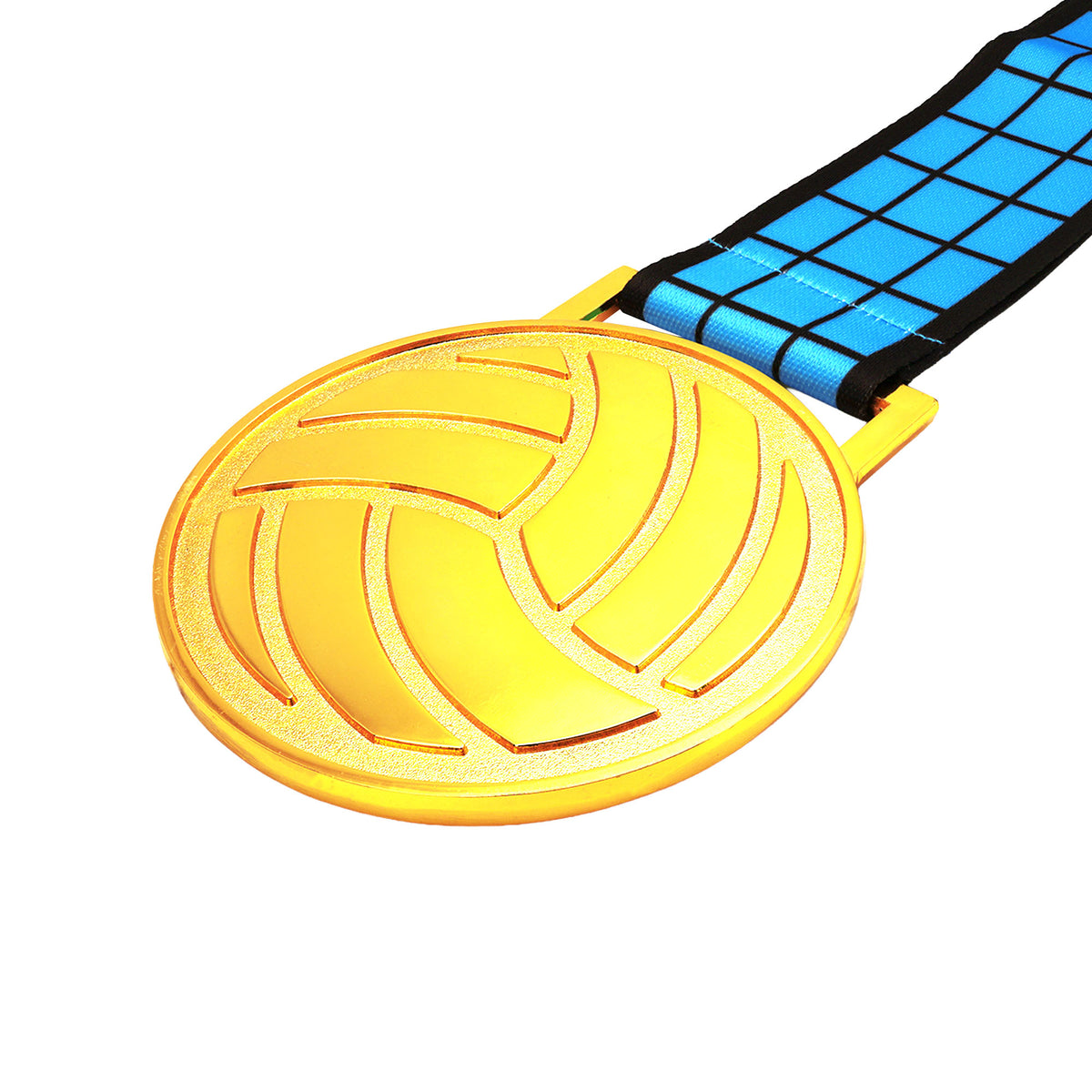 MED27 3'' Gold/Blue&Black Volleyball Medal