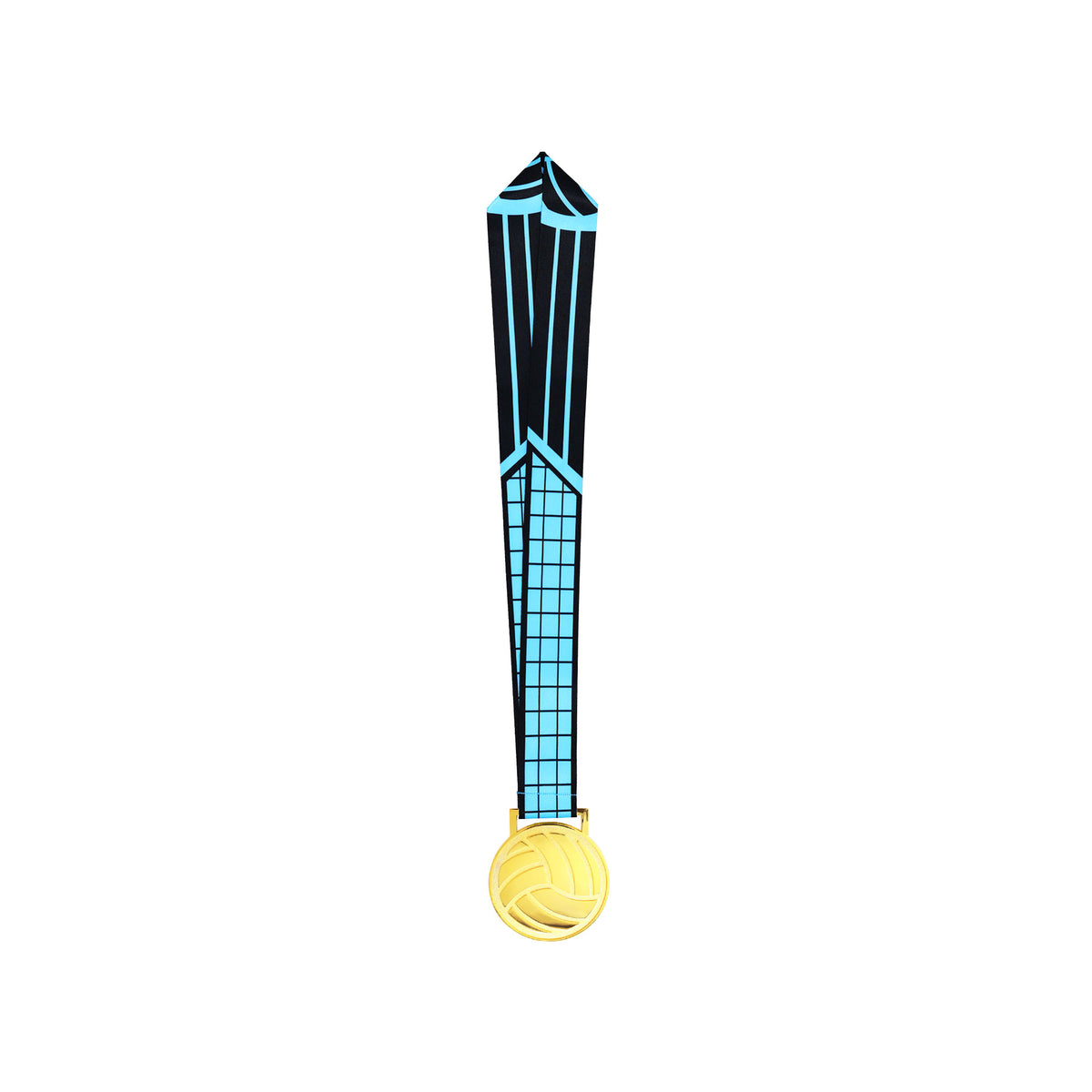 MED27 3'' Gold/Blue&Black Volleyball Medal