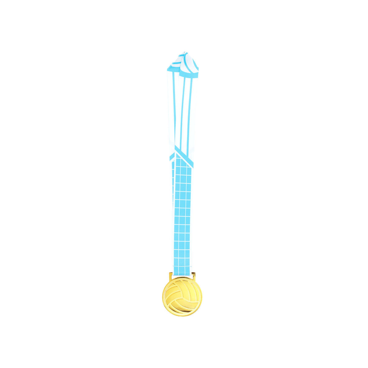 MED27 3'' Gold/Carolina&White Volleyball Medal