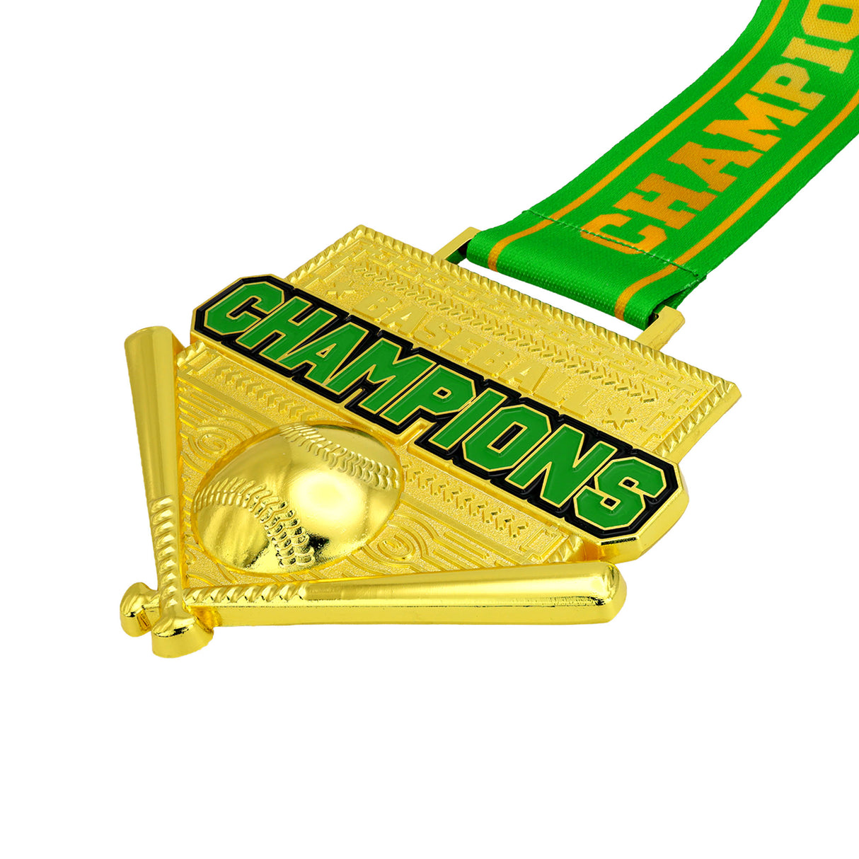 MED26 4'' Baseball Gold&Green Champions Medal
