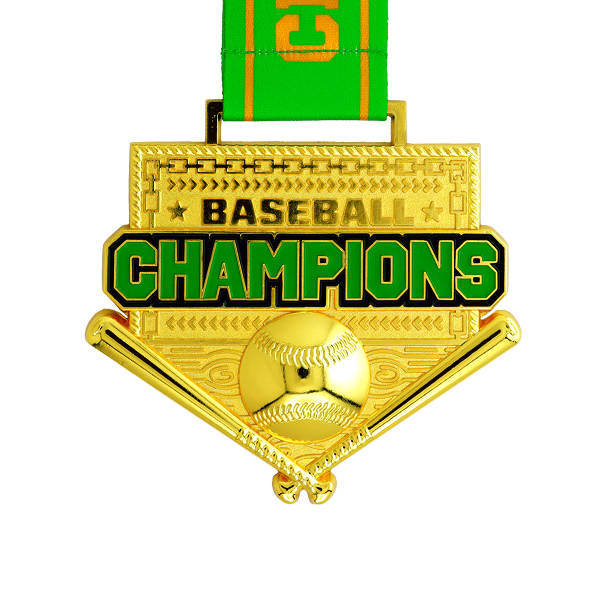 MED26 4'' Baseball Gold&Green Champions Medal