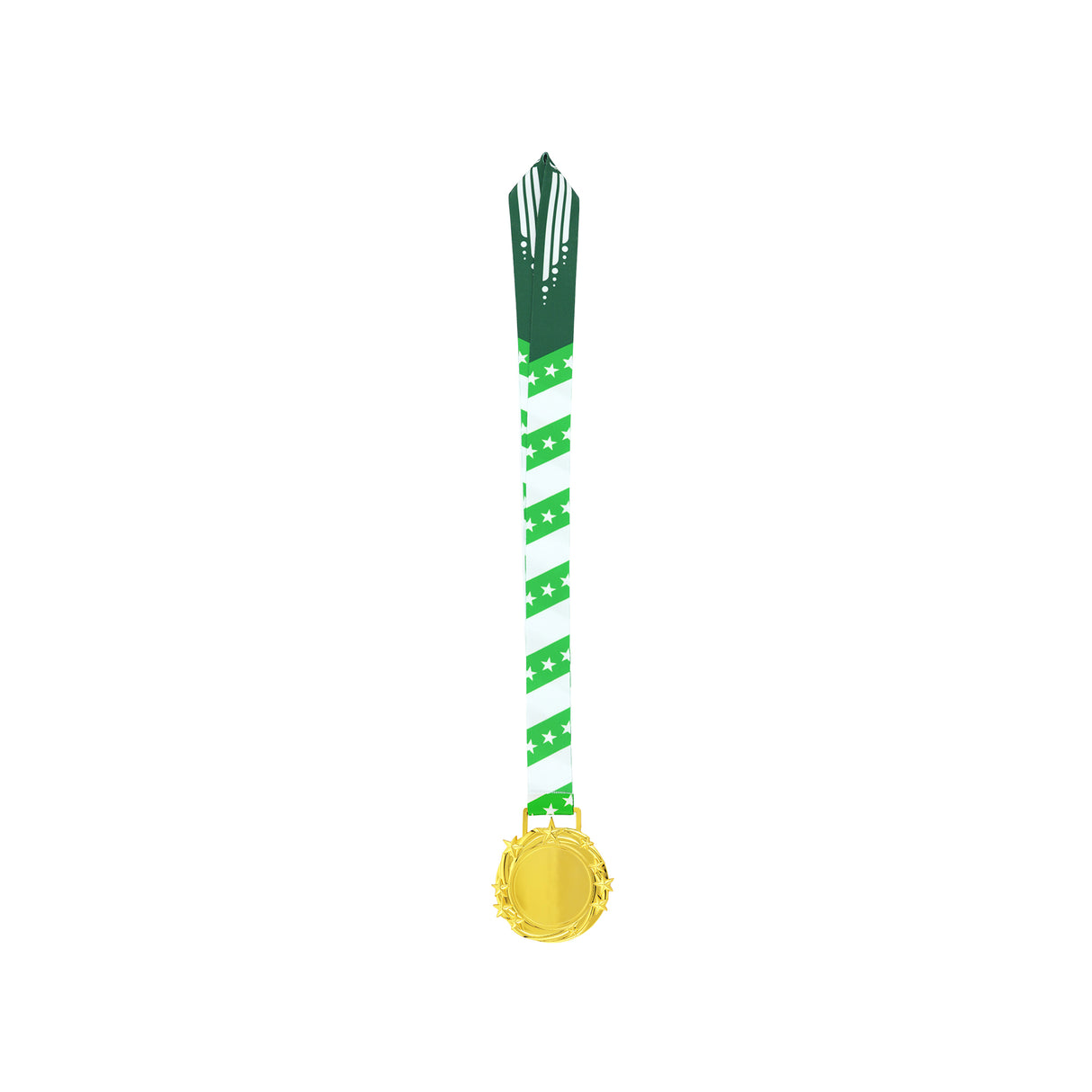Med26 3.25" Blank Star Medal Gold&Green