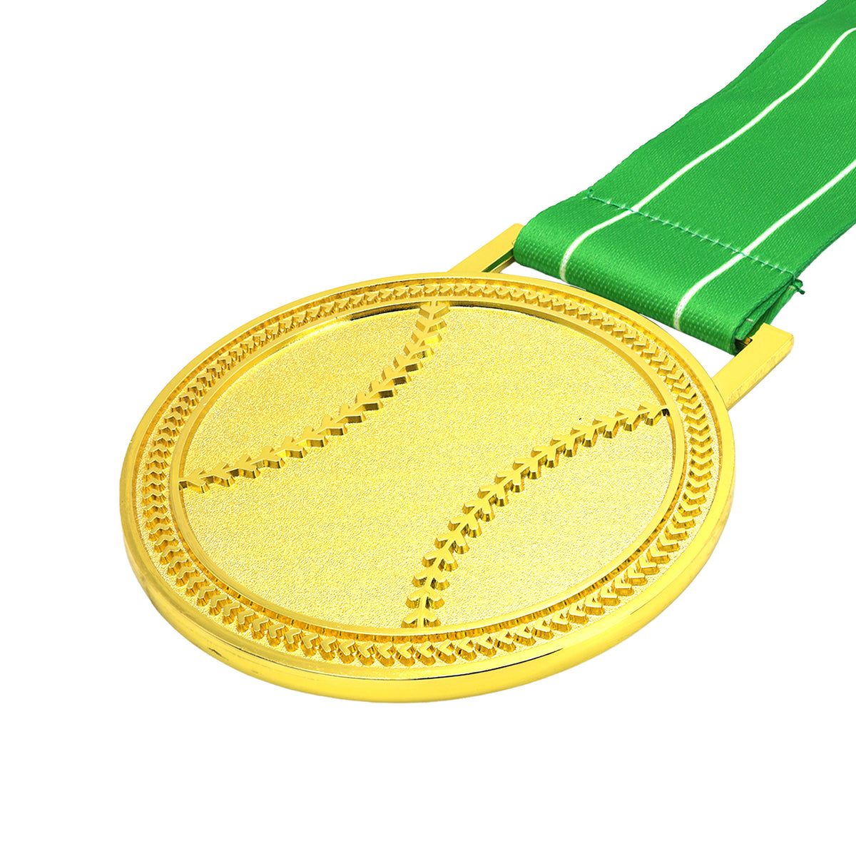 MED27 3'' Gold/Green&White Baseball Medal