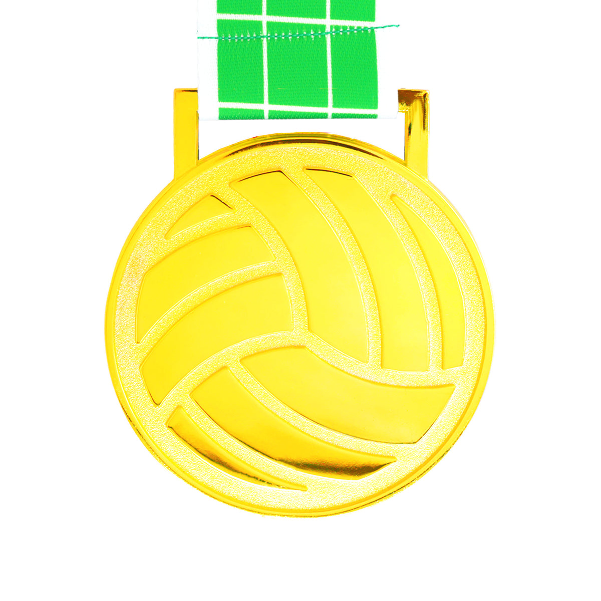 MED27 3'' Gold/Green&White Volleyball Medal