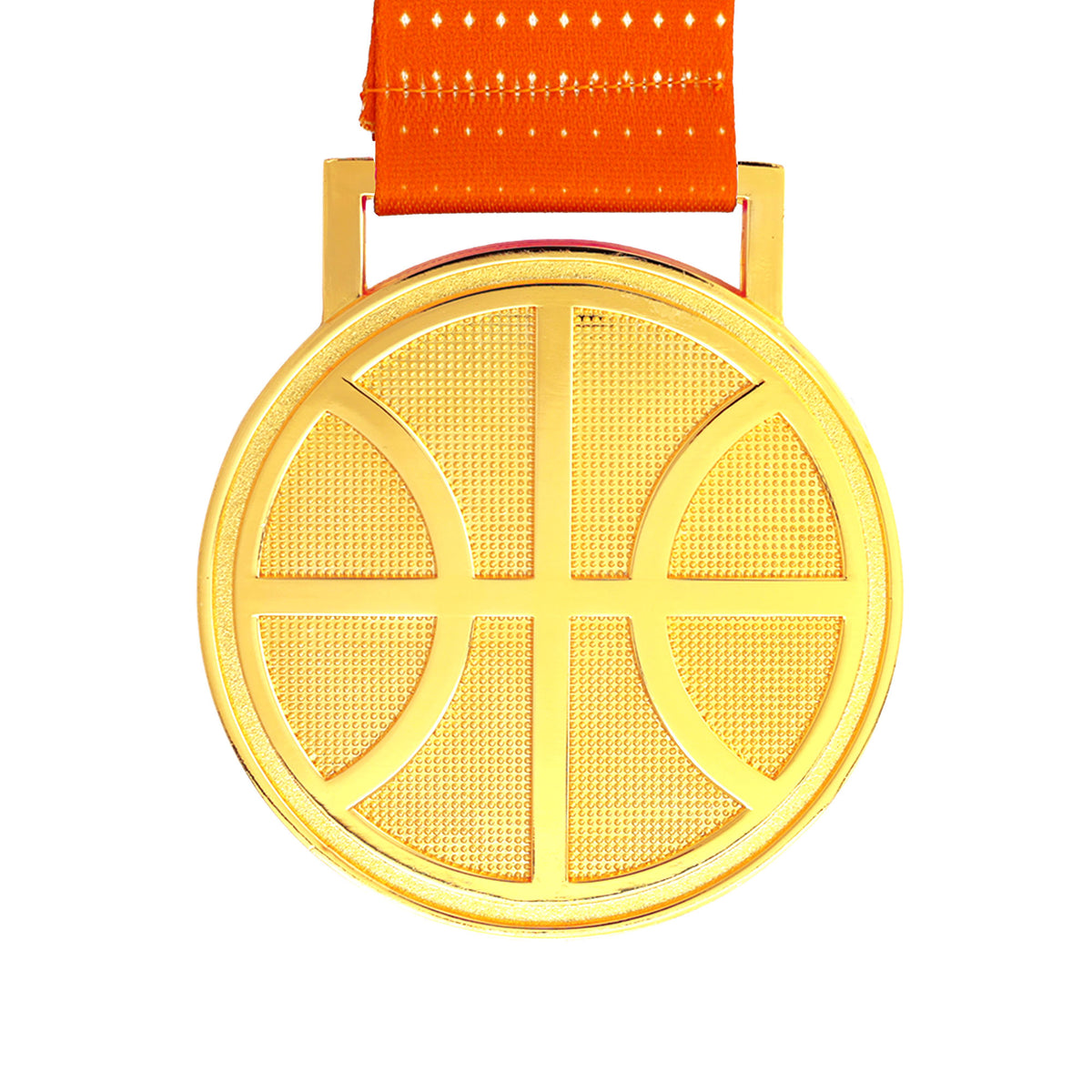 MED27 3'' Gold/Orange&White Basketball Medal