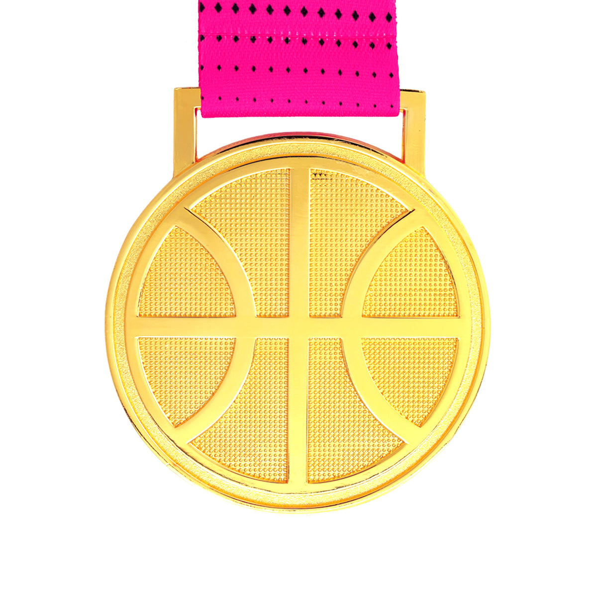 MED27 3'' Gold/Pink&Black Basketball Medal