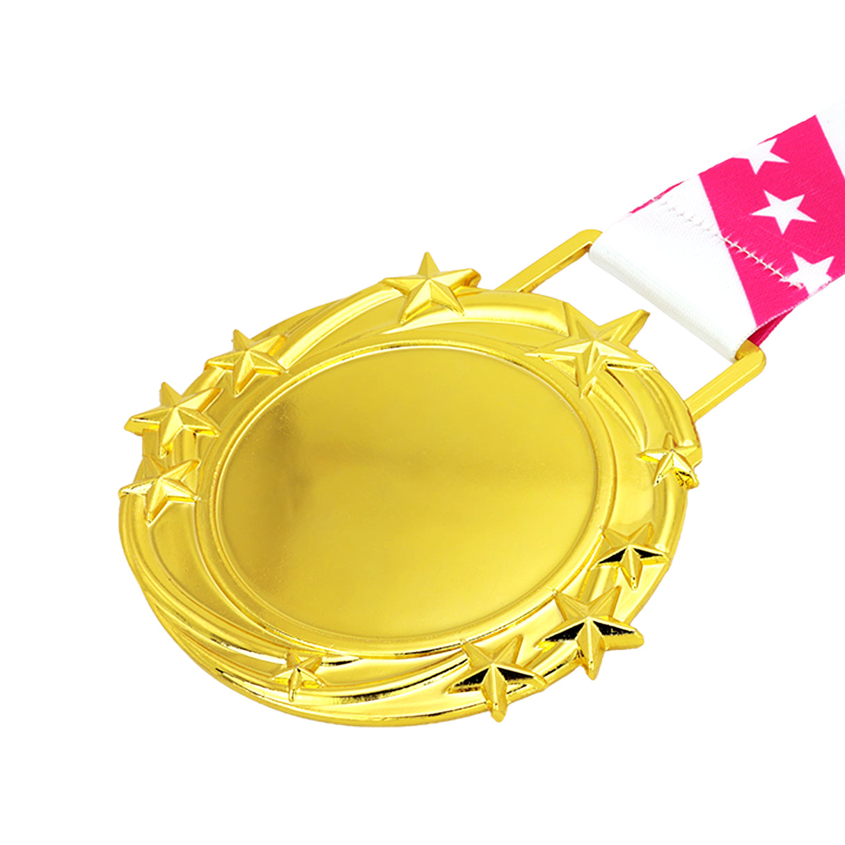 Med26 3.25" Blank Star Medal Gold&Pink