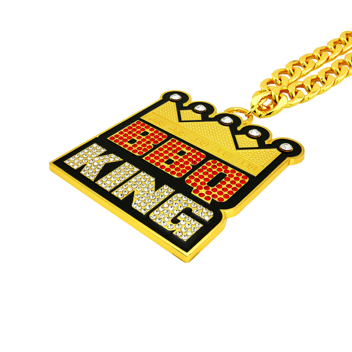 BBQ King Stone Chain Gold&Red