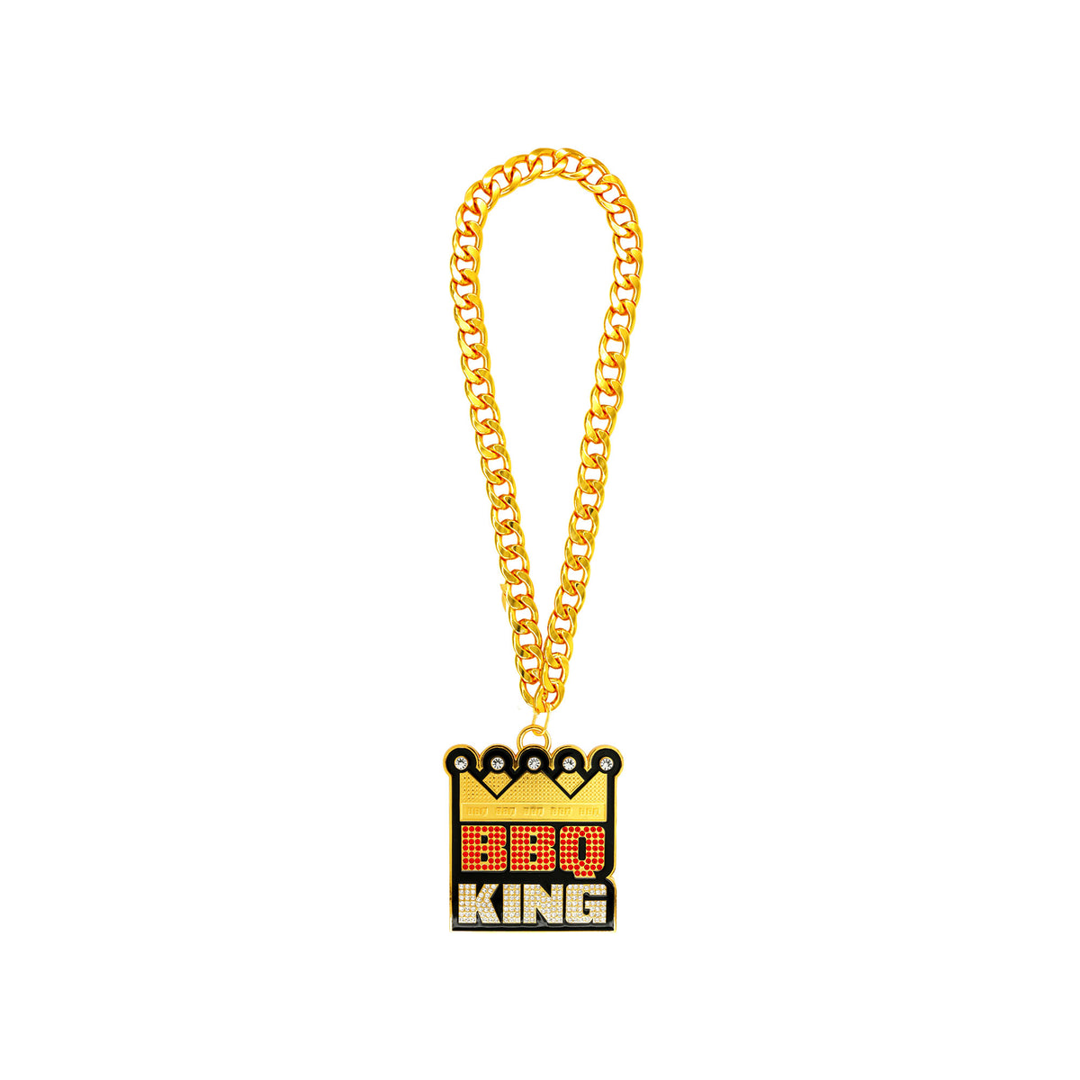 BBQ King Stone Chain Gold&Red