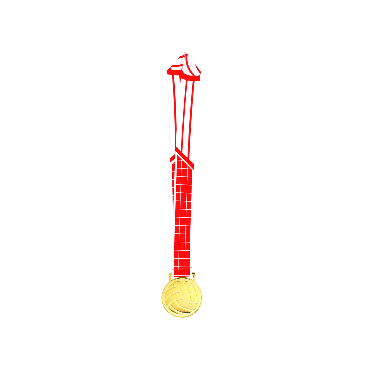 MED27 3'' Gold/Red&White Volleyball Medal