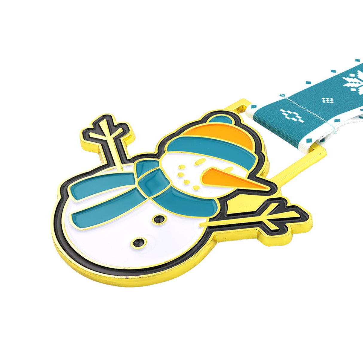 MED26 4" Gold Snowman Medal