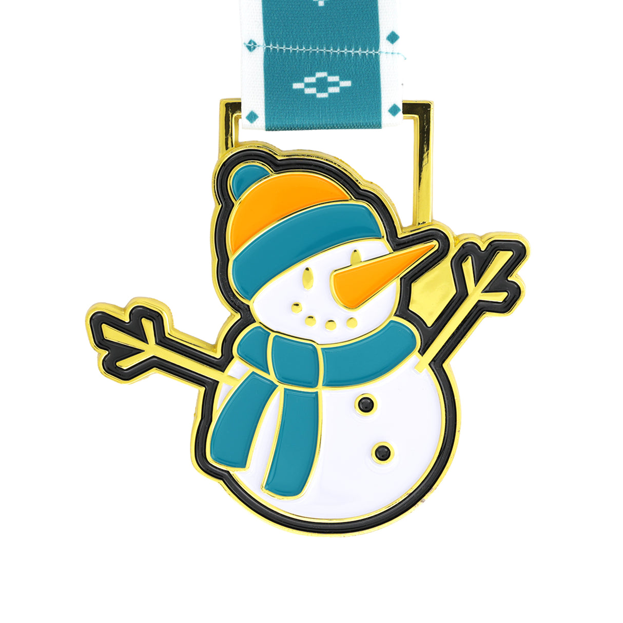 MED26 4" Gold Snowman Medal
