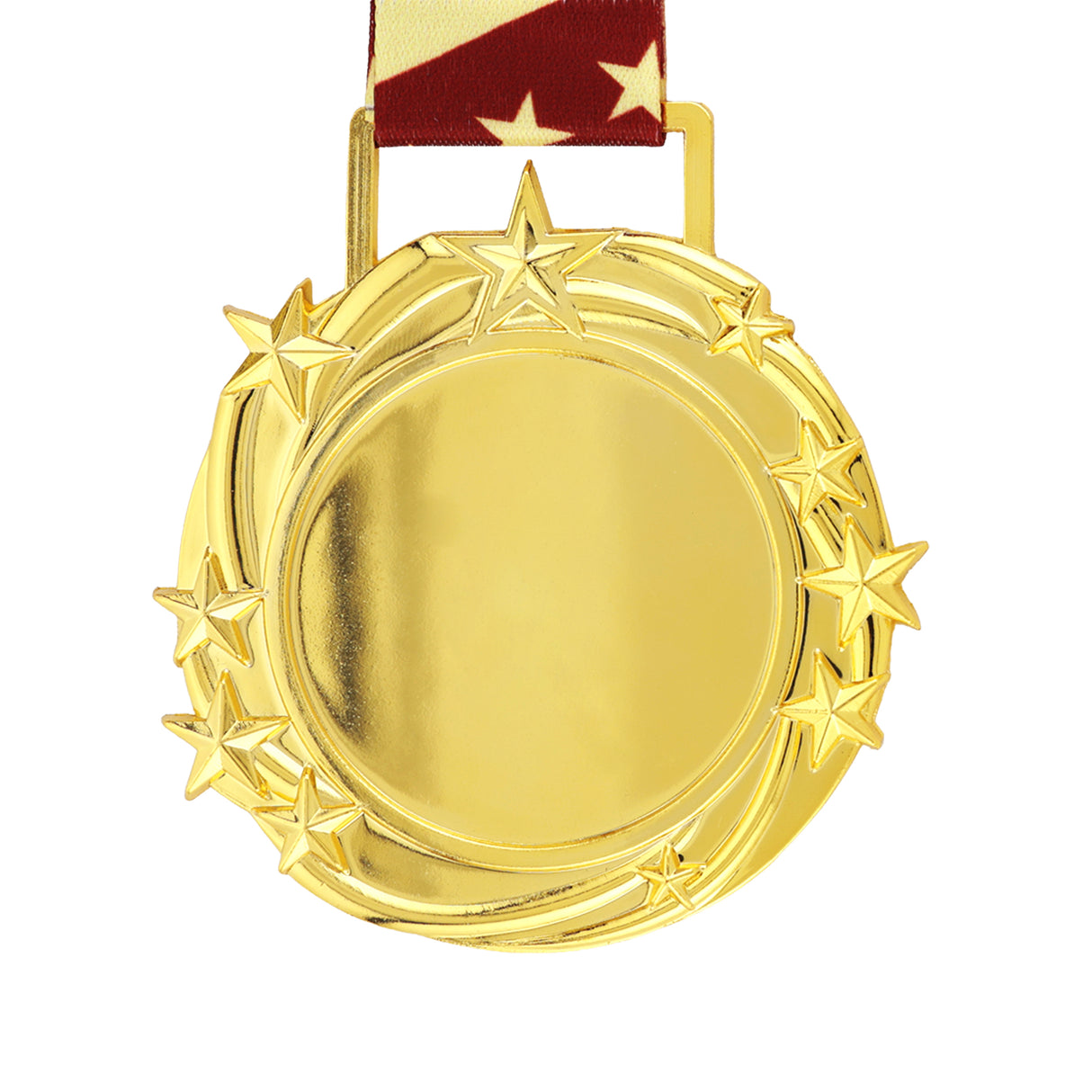 Med26 3.25" Blank Star Medal Gold&Tan/Brown
