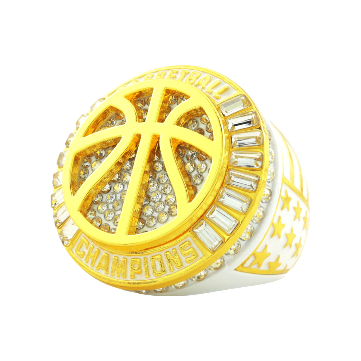 Basketball27B White&Gold Champions Ring