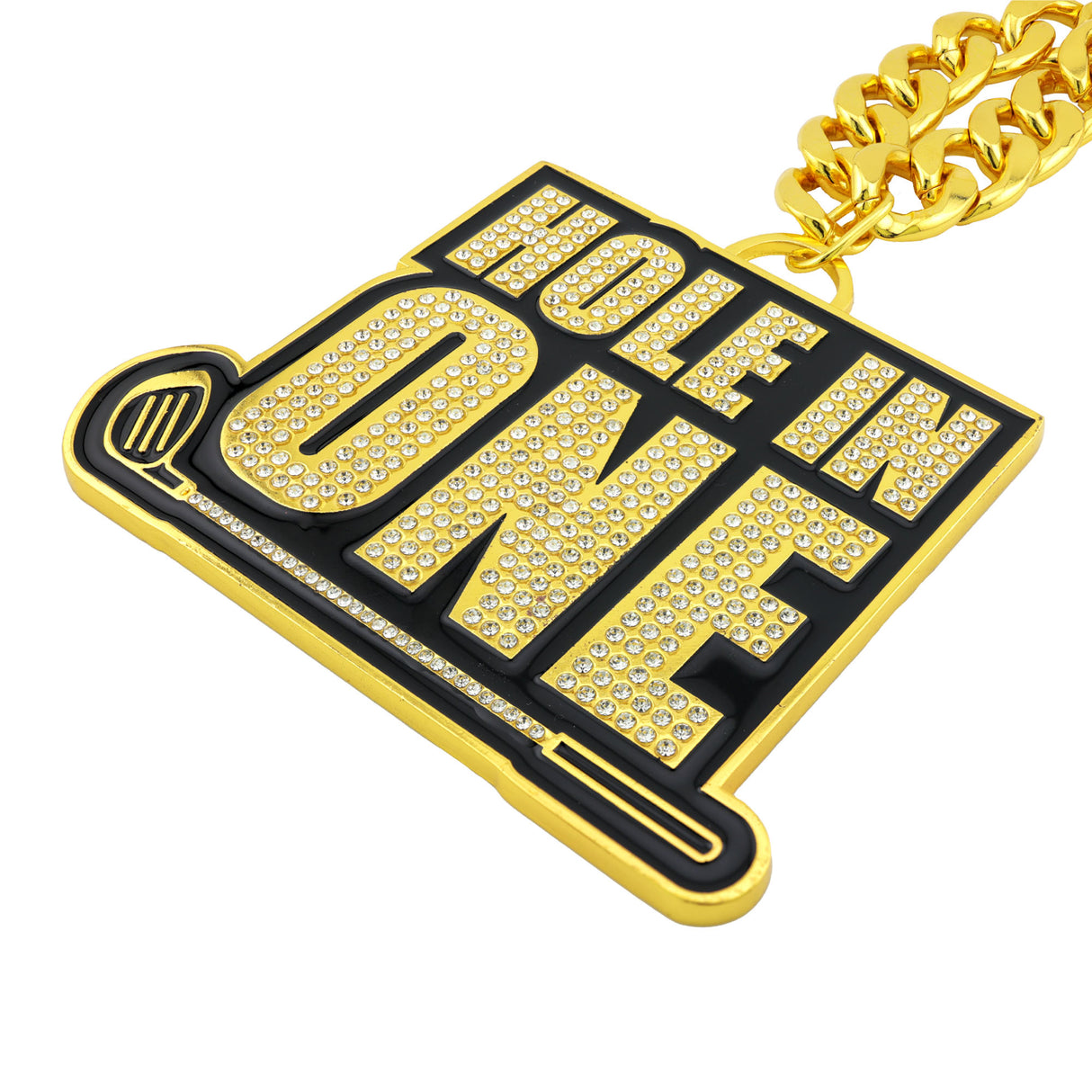 Golf25 Hole In One Gold Stone Chain