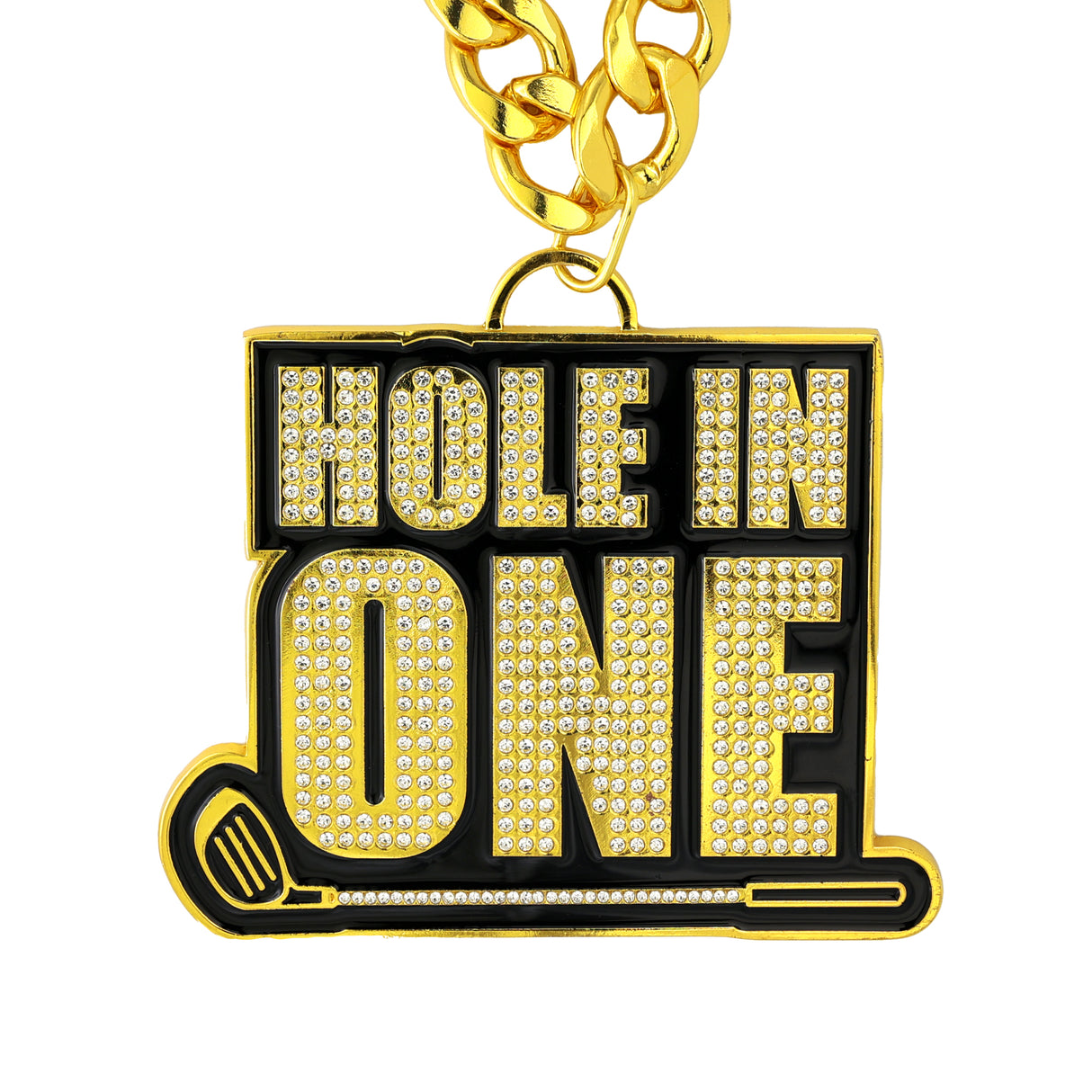 Golf25 Hole In One Gold Stone Chain