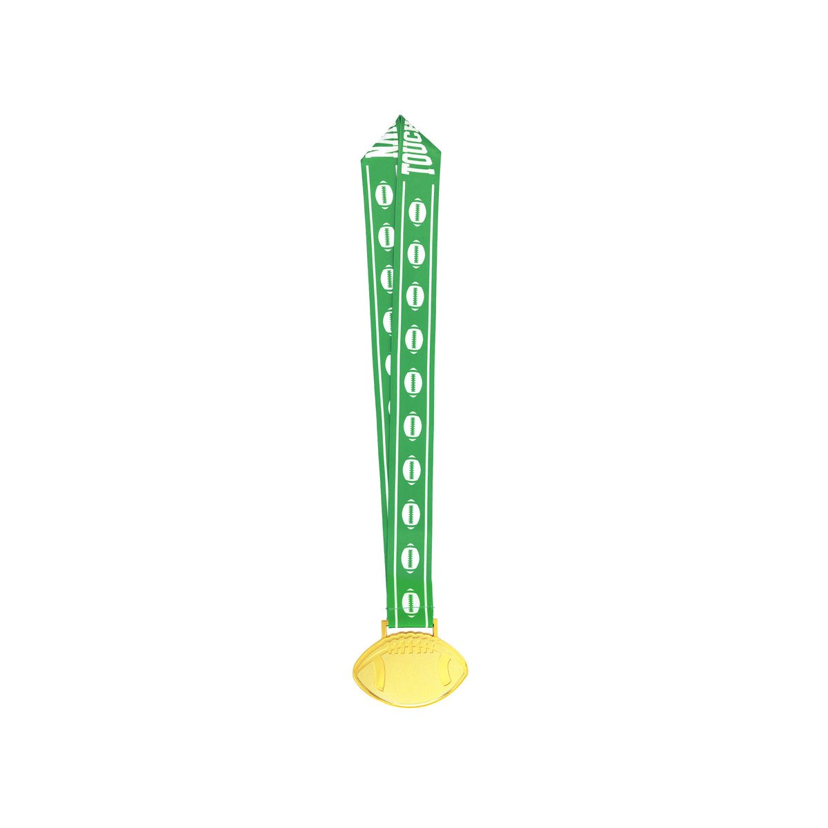 MED27 4'' Gold/Green&White Football Medal