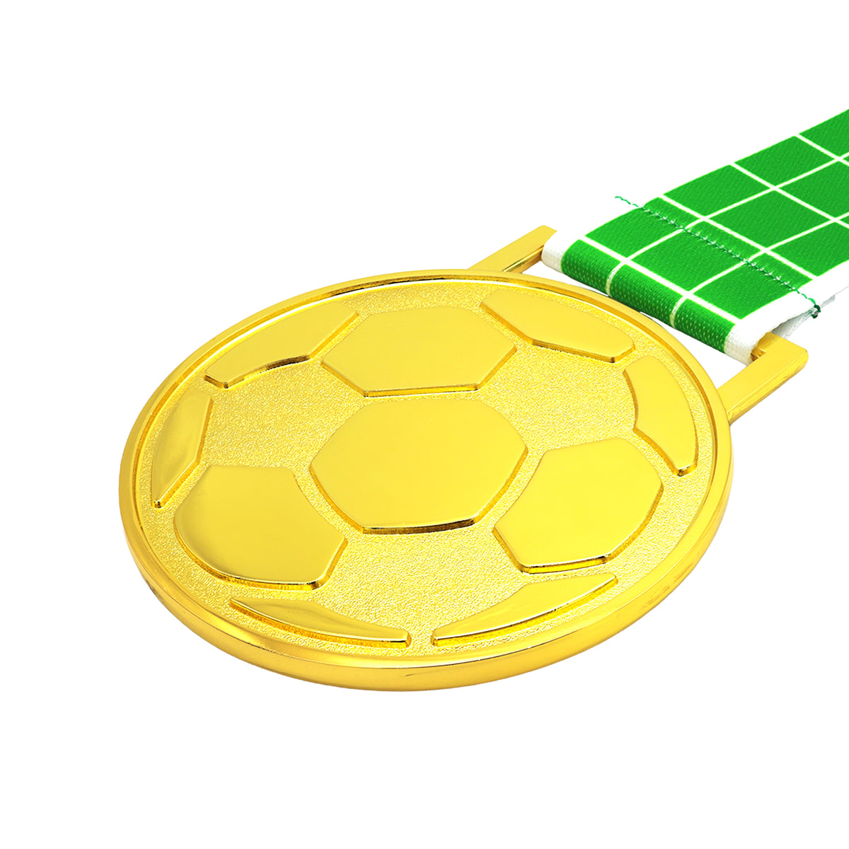MED27 3'' Gold/Green&White Soccer Medal