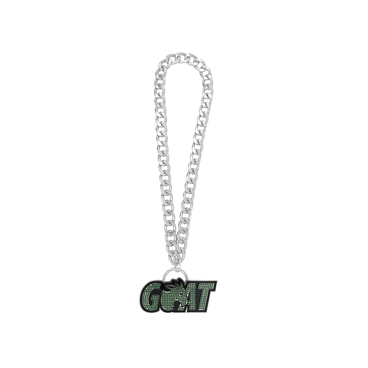Goat Stone Chain Silver&Green