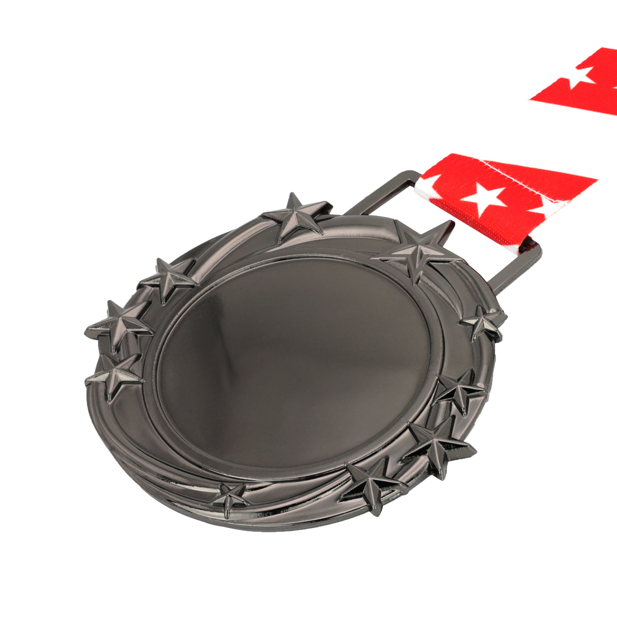 Med26 3.25" Blank Star Medal Gunmetal&Red/White/Blue
